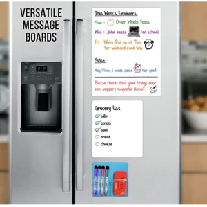 Magnetic Dry Erase White Board Set 1 Large 1 Small Board + Accessories NEW - Picture 1 of 8