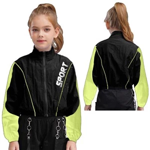 Girls Undershirts Casual Sweatshirts Exercise Jacket Full Pullover Long Sleeve - Picture 1 of 70