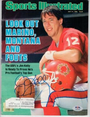 Jim Kelly USFL Generals Bills Signed Sports Illustrated SI 7/21/86 PSA/DNA auto - Image 1 of 2