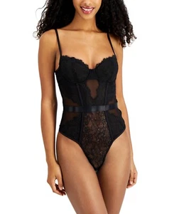 Inc International Concepts Women's Black Lace Cutout Lingerie Bodysuit SMALL E6 - Picture 1 of 3