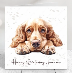 PERSONALISED COCKER SPANIEL DOG BIRTHDAY CARD, MOTHER'S DAY, FATHER'S DAY - Picture 1 of 19