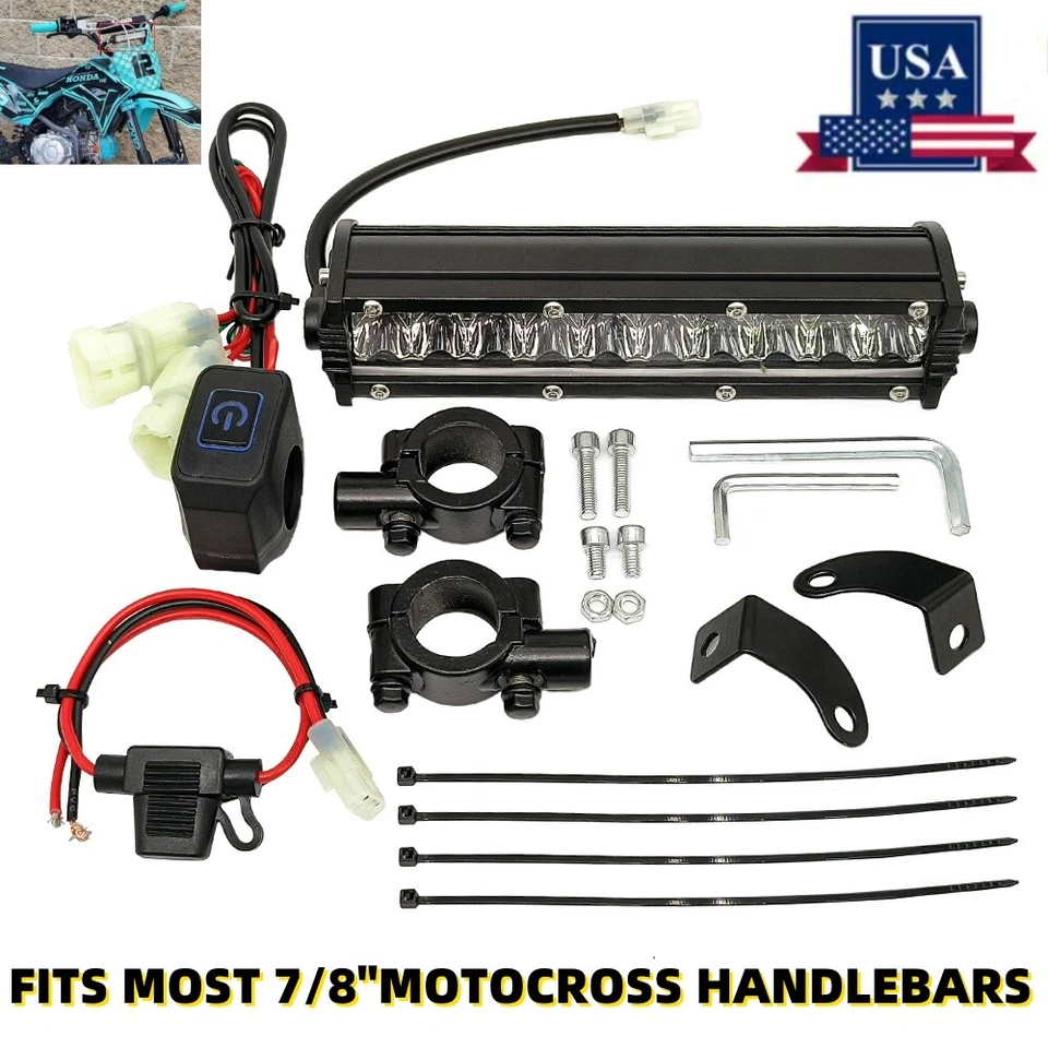 Kit de iluminación de barra de luz de faros LED para Honda CR60R XR600R XR70R XR100R XR250R Foto 1 de 4