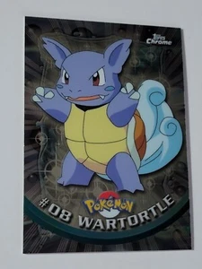 Pokemon Topps #08 WARTORTLE Chrome Holo Foil TV Animated Edition NM - Picture 1 of 2