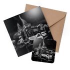 1 x Greeting Card & Coaster Set - BW - Absinthe Shots with Sugar Cubes #42420