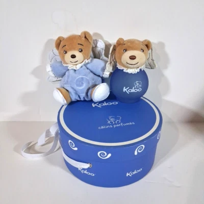 Kaloo Blue Angel Bear and 3.4oz Kid Perfume Scented Water Spray Gift Set in Box - Image 1 of 4