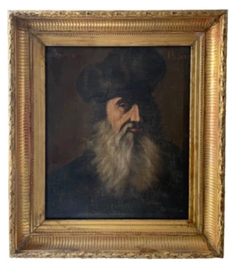 LEONARDO DA VINCI PORTRAIT   MUSEUM 18TH CENTURY OLD MASTER ANTIQUE OIL PAINTING - Picture 1 of 22