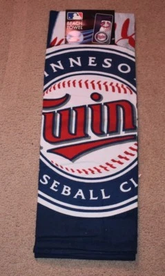MINNESOTA TWINS MLB EMBLEMA DE BÉISBOL ESTILO TOALLA DE PLAYA DE BAÑO LIGERA Foto 1 de 3