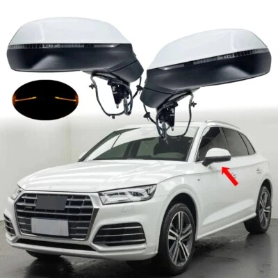 2Pcs Lane Assist Car Side Door Rear View Mirror Fits for AUDI Q5 2018-2024 White - Image 1 of 4