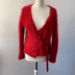 Monsoon Wrap Cardigan 70%  Angora, silk tie Vintage soft and tactile size L /14 - Picture 1 of 10
