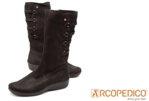 Arcopedico Shoes Portugal Citrus Leather Long Boots Arcopedico Citrus Black New - Picture 1 of 8