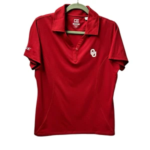 NEW Oklahoma University OU Cutter & Buck Women's Drytec Short Sleeve Polo - XL - Picture 1 of 12