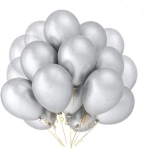 New 15 x Silver Metallic Large 9" Inch Party Wedding Helium Quality Balloons - Picture 1 of 5