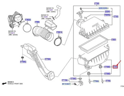 LEXUS RX MK5 Luftfilterkastengehäuse 1770125111 NEU ORIGINAL - Image 1 of 2