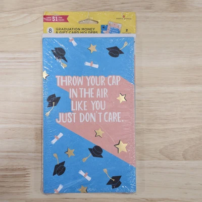 8 Graduation Greeting Cards With Money Gift Card Holder - 2 designs - Image 1 of 2