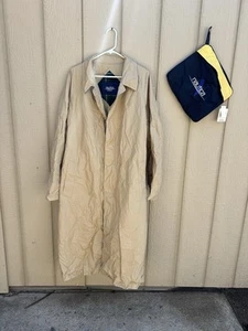 Nautica Trench Coat JR9616 Traveller Beige Men’s Sz LG Packable Raincoat W Bag - Picture 1 of 11