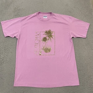 Vtg St Thomas T Shirt Size XL Pink Single Stitch Made In USA 80's Virgin Islands - Picture 1 of 11