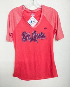 New Women's Majestic St Louis Cardinals Red Lightweight Shirt Size Medium - Picture 1 of 4