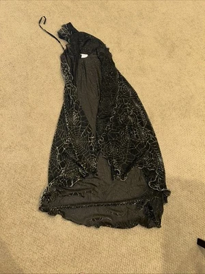 Halloween cape with spiderwebs missing material for Tie - Image 1 of 4