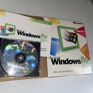 Microsoft Windows ME Millennium Edition Upgrade z pudełkiem i przewodnikiem szybkiego uruchamiania - Zdjęcie 1 z 6