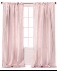 2er Set ~ Rachel Ashwell ShaBBy Chic ROSA Vorhänge/Fenster ~ gefütterte Kunstseide Paneele ~ NEU - Bild 1 von 15
