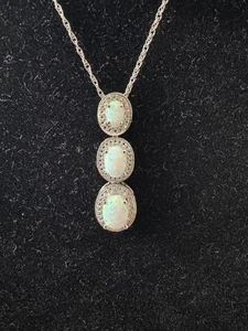 Silber 925er Collier Mit Einem Wunderschönem Opal Anhänger - Bild 1 von 8