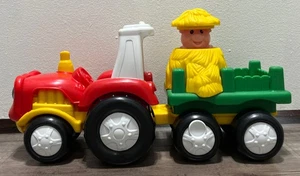 2007 LITTLE PEOPLE Tow N Pull TRACTOR & WAGON Animal Sounds Phrases & Song Works - Picture 1 of 7