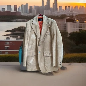 Vintage JC Penney Blazer Herren 40 L Beige Cord Western Business Freizeit 70er - Bild 1 von 7