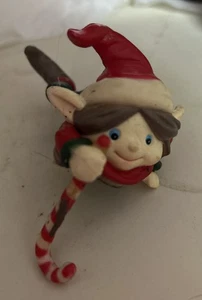Vintage Elfe Strumpfhalter Weihnachten Zuckerstange Aufhänger Haken House of Lloyd - Bild 1 von 2