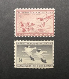 US MNH $1 Federal Duck Stamps #RW13 & #RW14 - Picture 1 of 2