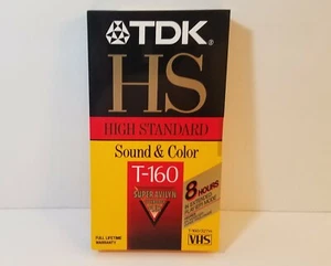 Video Tape, TDK HIGH STANDARD HS T-160 VHS VIDEO TAPE, 8 HOURS IN EP MODE - Picture 1 of 3
