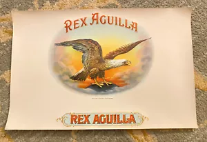 REX AGUILLA - ETIQUETA INTERIOR CAJA DE CIGARROS - TABACO ORIGINAL EN RELIEVE ÁGUILA. - Imagen 1 de 2