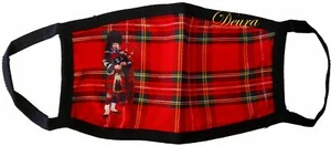 Máscara Highland Gaitas Patrones Royal Stewart Patrones Doble Capa - Imagen 1 de 3