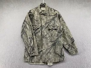 VTG MOSSY OAK The First Perfect Camouflage Camo Hunting Button Shirt USA READ - Picture 1 of 12