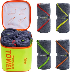4 Pack Microfiber Camping Towel Quick Dry, Super Absorbent Travel Towel with Wat - Picture 1 of 12