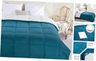  All Season Down Alternative Quilted Comforter Blanket King Teal/White