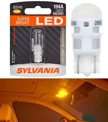 Sylvania ZEVO LED light 194 Amber Orange One Bulb Dashboard Gauge Cluster Stock - Image 1 of 4