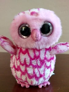 Ty Beanie Boos PINKY Rosa Granero BÚHO Peluche Animal de Peluche SUAVE - Imagen 1 de 3