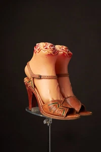 Vintage 1970s Leather Heels Sandals - Picture 1 of 9