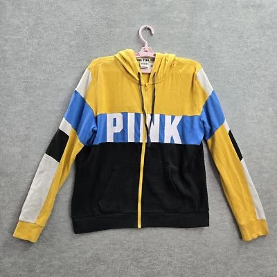 Sudadera con Capucha Rosa Mujer M Amarillo Azul Negro Bloque de Color Manga Larga Algodón Poliéster Foto 1 de 4