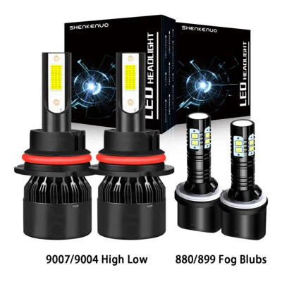 Комбинированный комплект светодиодных фар дальнего/дальнего света + противотуманных фар для Dodge Dakota 1998-1999 годов выпуска 6000K - Изображение 1 из 4