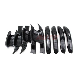 For Audi SQ5 Q5 FY 18-22 Door Handle + Bowl Cover Kit Carbon Fiber Look W/ Smart - Picture 1 of 8