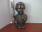 Ceramic Wolfgang Mozart Composer Bust Glossy Wood Tones 8.5" Music Sculpture