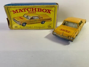 Matchbox Lesney #20 Chevrolet Impala Taxi Yellow - Afbeelding 1 van 8