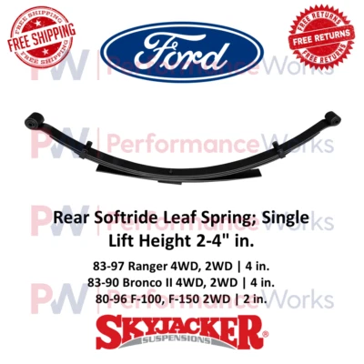 Skyjacker Softride Leaf Spring Single 2-4" Rear For Ford Ranger, Bronco II, F100 - Image 1 of 4