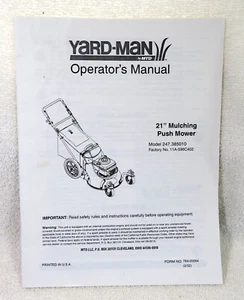 MTD Yard-Man 21" Mulching Push Mower 247 Operator's Manual 247 .385010 - Picture 1 of 3