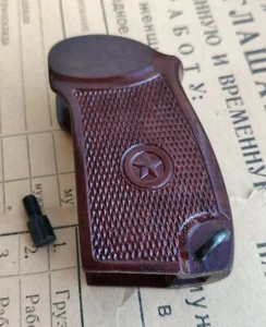 Original Used MAKAROV BAKELITE PISTOL GRIP handle+ SCREW USSR - Picture 1 of 10