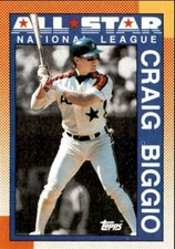 1990 Topps Baseball Cards Craig Biggio Houston Astros #404