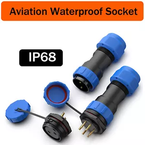 SP17 IP68 Waterproof Plug and Panel Socket Connector Aviation 2/3/4/5/6/7/9 Pin - Picture 1 of 14