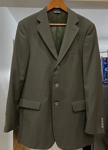 Vintage Pronto-Uomo Dark Green Wool Blazer, Size 39 L, Made In Italy - Picture 1 of 8