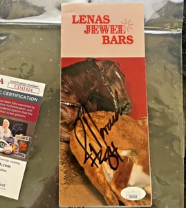 Jay Novacek Autograph Lenas Jewel Bars Pamphlet Cowboys #84 Signed JSA COA - Picture 1 of 7